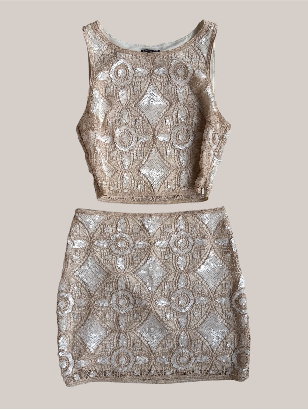 Express White Top with Black Brand Tag
